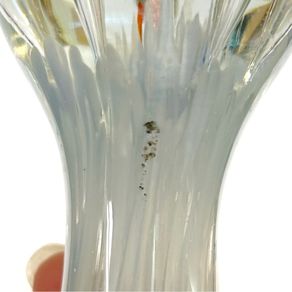 Decorative Blown Art Glass Pink Lily Flower Floral Blue Paperweight Bauble Decor - Picture 16 of 16